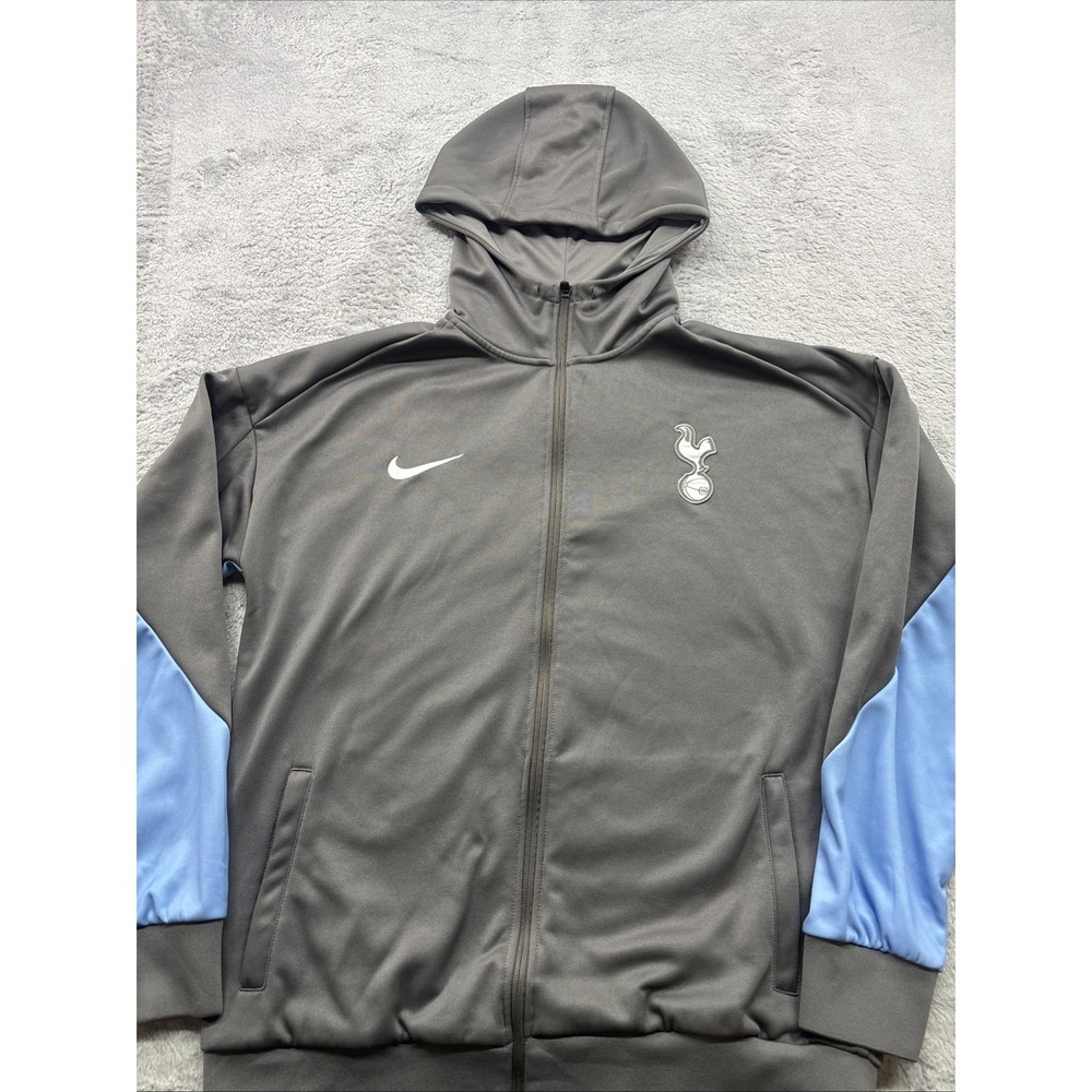 Nike Tottenham Hotspur Tech Fleece Full Zip Sweatshirt Jacket Sz XL Grey Blue